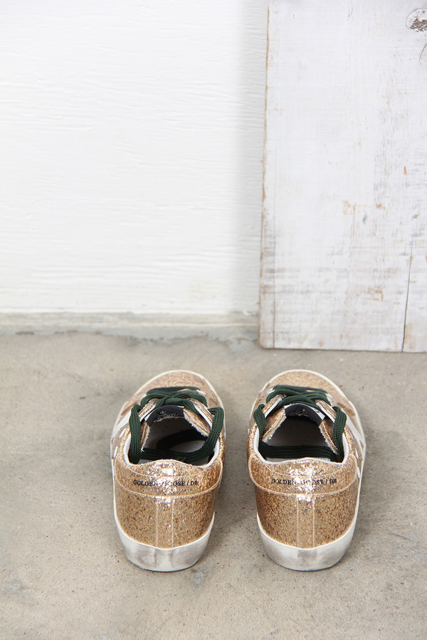 Golden Goose SUPER STAR SNEAKER IN GLITTER LEATHER WITH LEATHER STAR Golden Goose SUPER STAR SNEAKER IN GLITTER LEATHER WITH LEATHER STAR