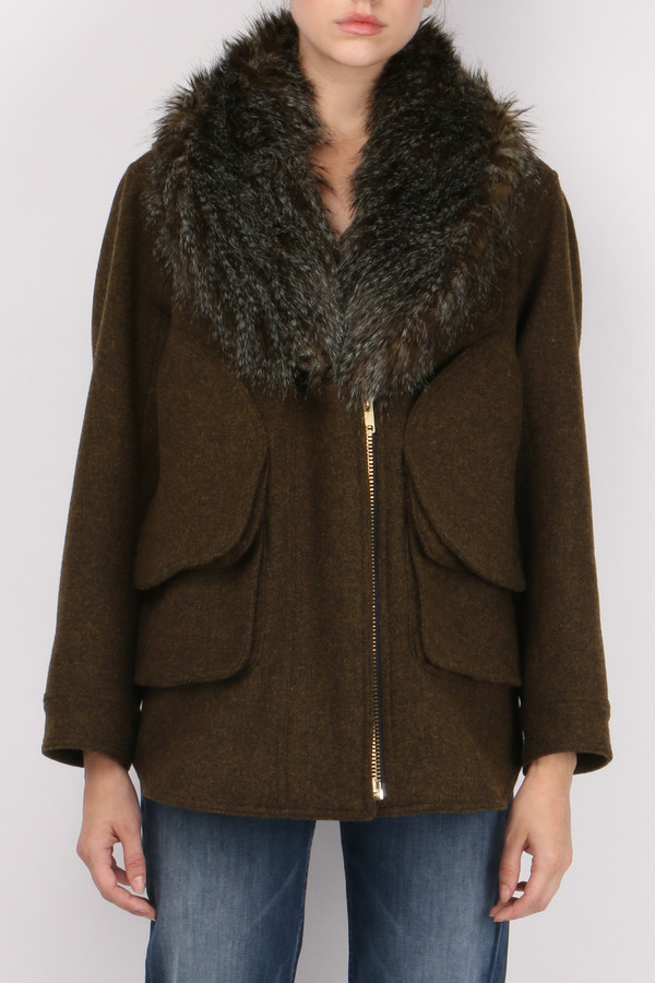 Smythe Flak Jacket with Faux Fur Smythe Flak Jacket with Faux Fur