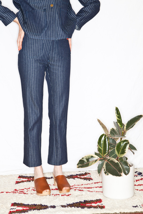 Lykke Wullf Ranch Pant Pinstripe Denim Lykke Wullf Ranch Pant Pinstripe Denim