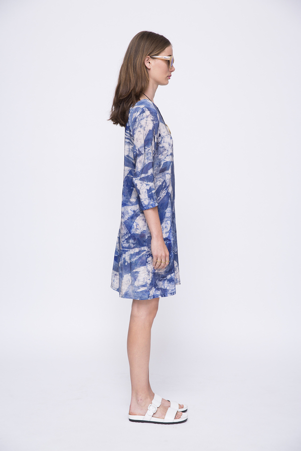 Osei-Duro Linter Dress in Blue Abstract Osei-Duro Linter Dress in Blue Abstract