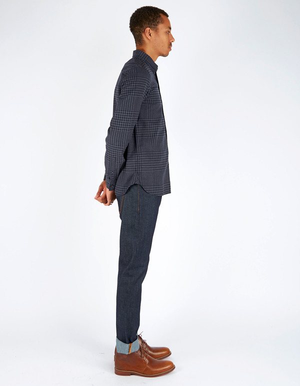 Men's Fred Perry Distorted Gingham Twill Shirt Graphite Marl Men's Fred Perry Distorted Gingham Twill Shirt Graphite Marl