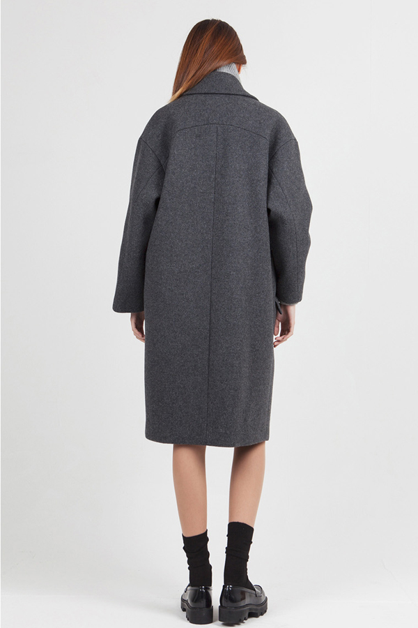 LOOKAST Oversized Double Breasted Wool Coat- Gray LOOKAST Oversized Double Breasted Wool Coat- Gray