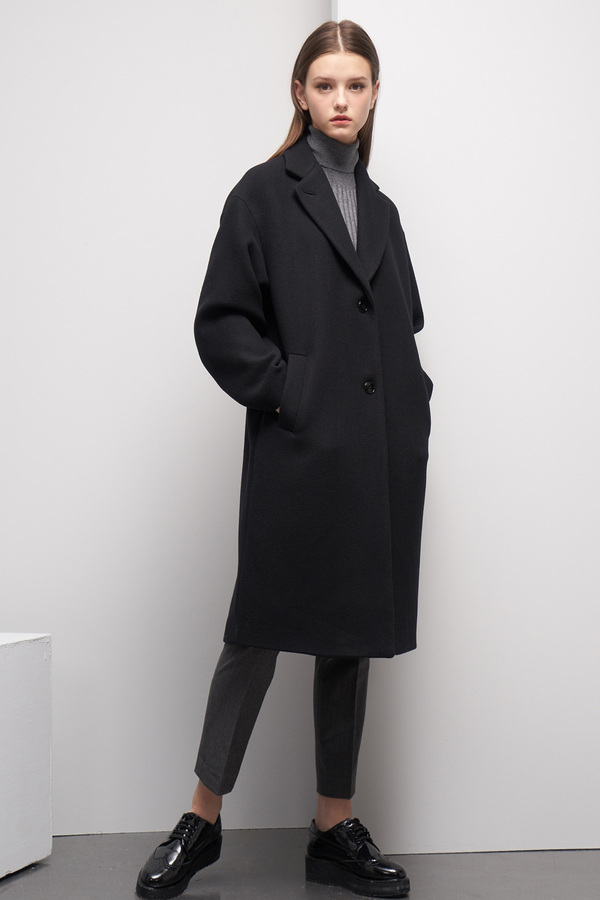 LOOKAST Oversized Single Breasted Coat- Black LOOKAST Oversized Single Breasted Coat- Black