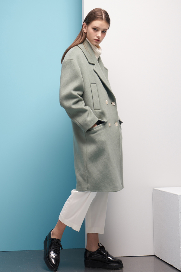 LOOKAST Oversized Double Breasted Wool Coat- Mint LOOKAST Oversized Double Breasted Wool Coat- Mint
