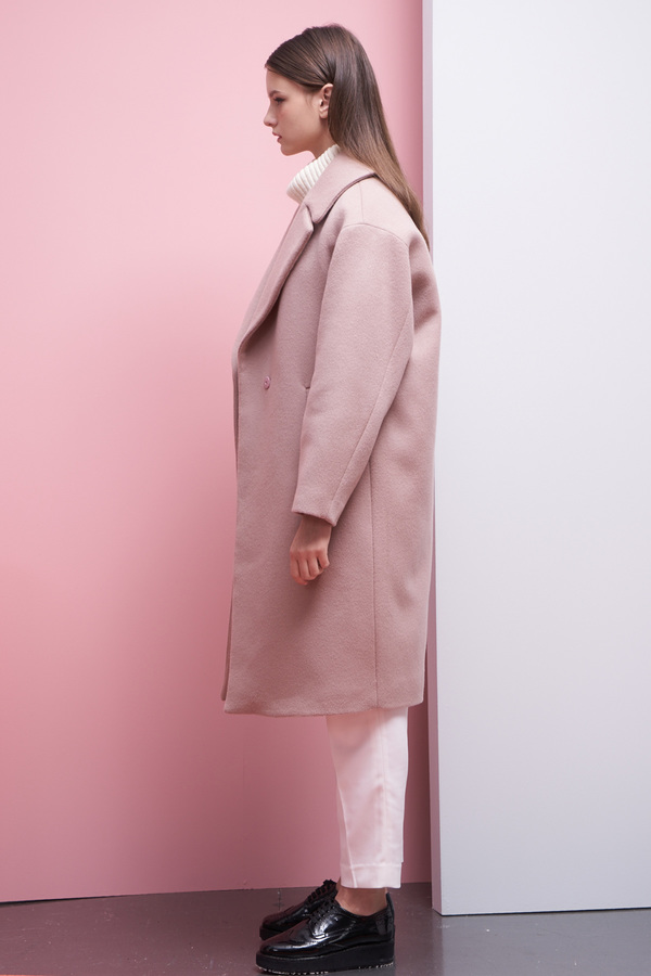 LOOKAST Oversized Long Wool Coat- Baby Pink LOOKAST Oversized Long Wool Coat- Baby Pink