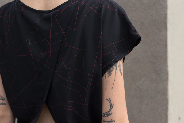 Eve Gravel Fire Bird Dress - Black Constellation Eve Gravel Fire Bird Dress - Black Constellation