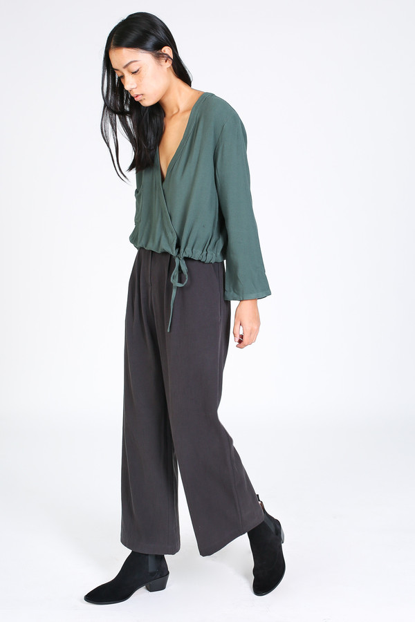 First Rite Crossover blouse in jade First Rite Crossover blouse in jade