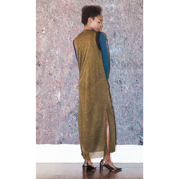 Pari Desai Metallic V Neck Dress - Bronze Pari Desai Metallic V Neck Dress - Bronze