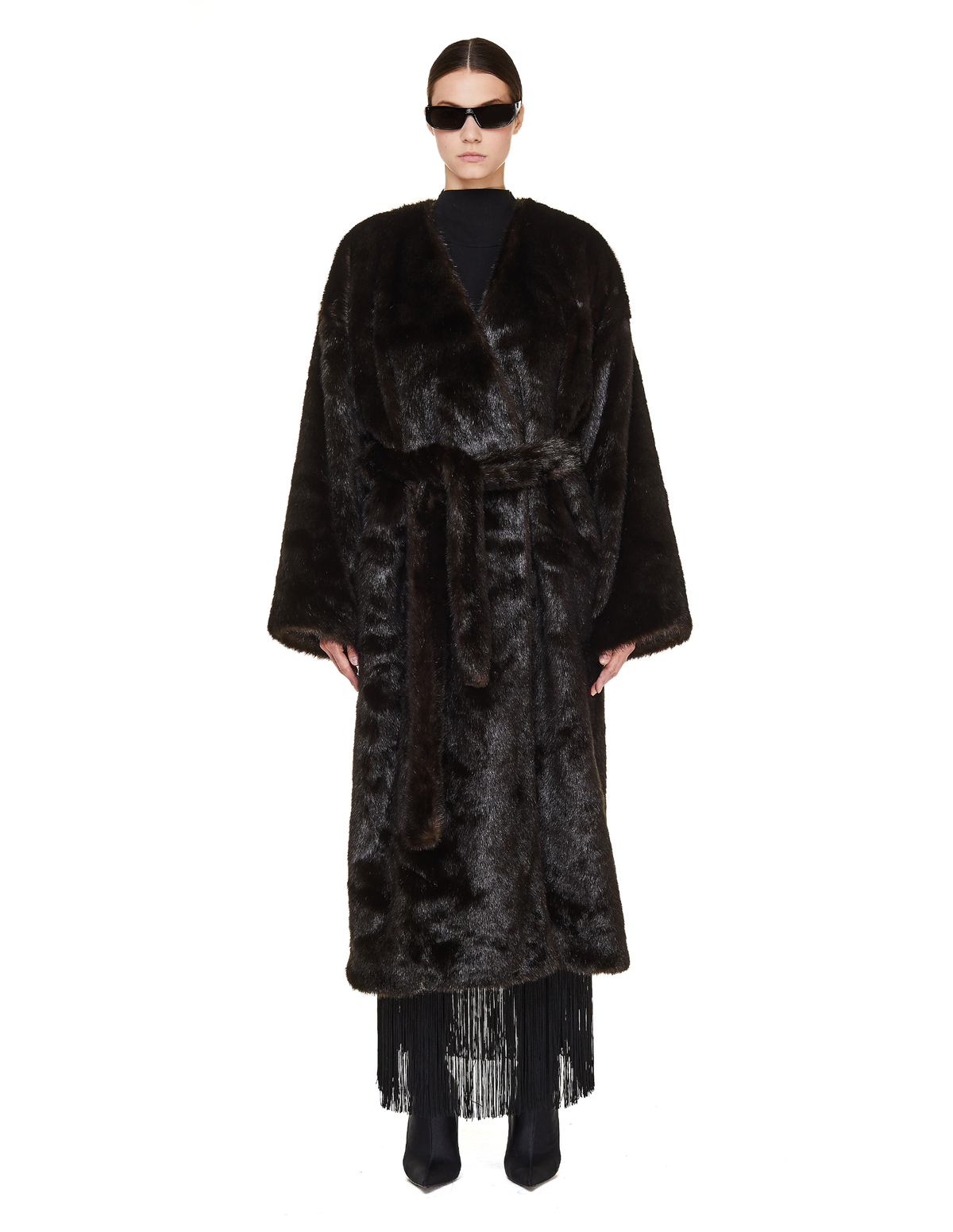 balenciaga fur coat