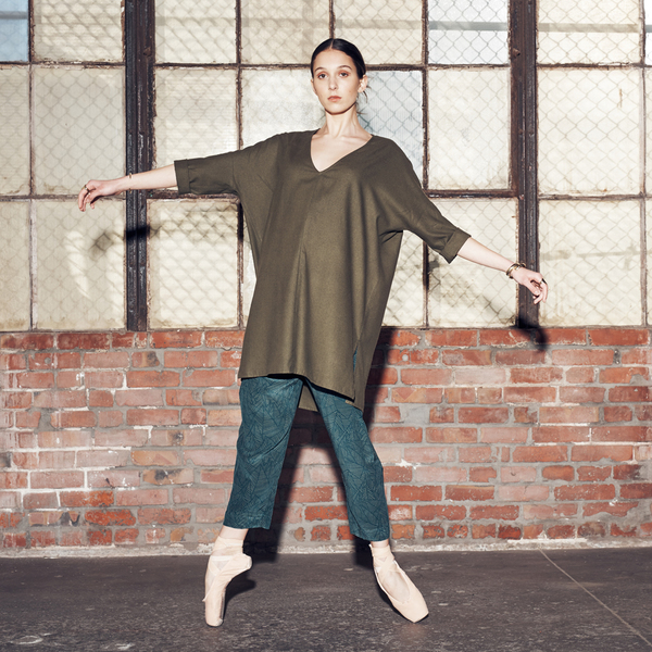Ali Golden RAW SILK KIMONO TUNIC - BLACK Ali Golden RAW SILK KIMONO TUNIC - BLACK