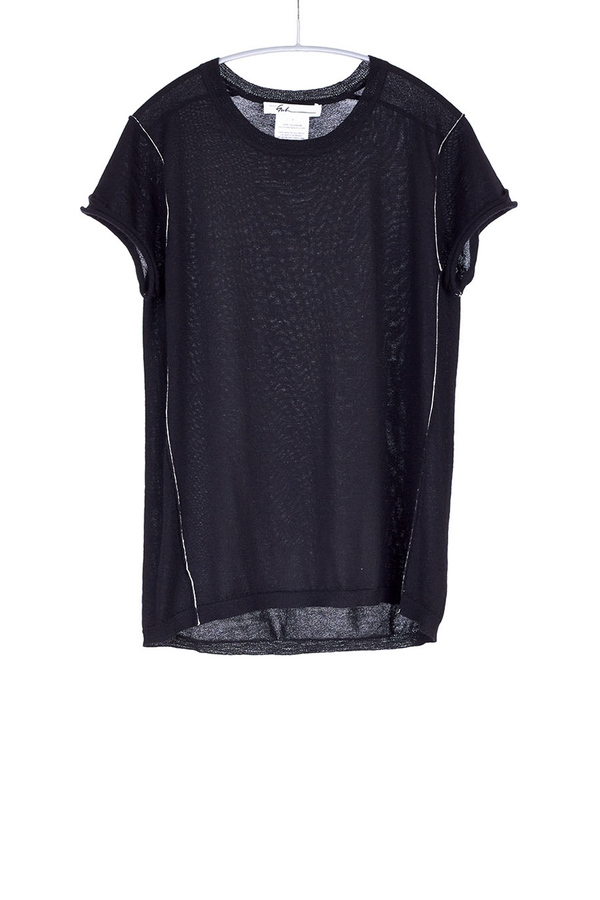 Paychi Guh Cashmere Baby Tee Black Paychi Guh Cashmere Baby Tee Black