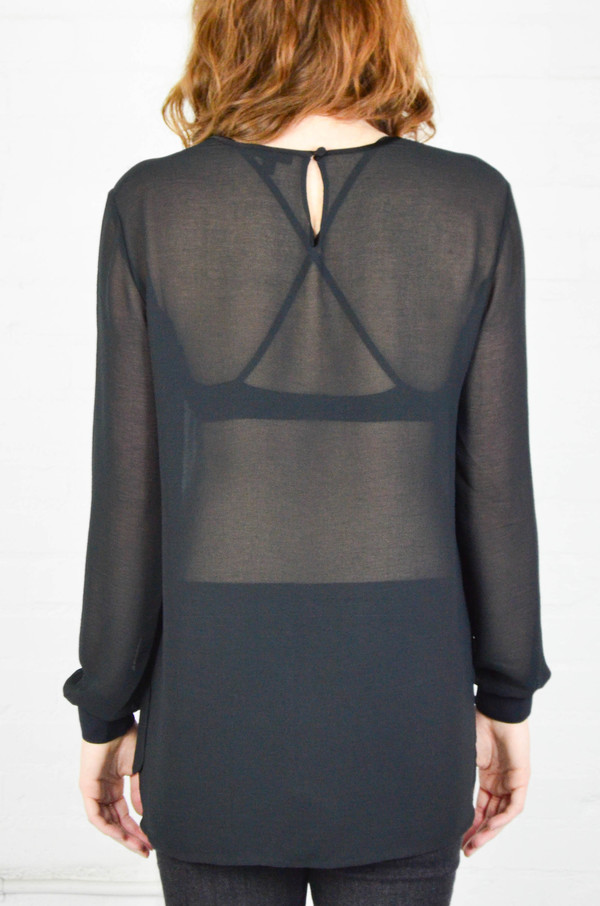 ATM Anthony Thomas Melillo ATM Sheer Crepe Woven Tee ATM Anthony Thomas Melillo ATM Sheer Crepe Woven Tee