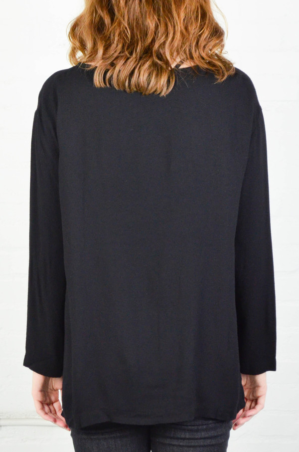 Black Crane Black Long Slit Top Black Crane Black Long Slit Top