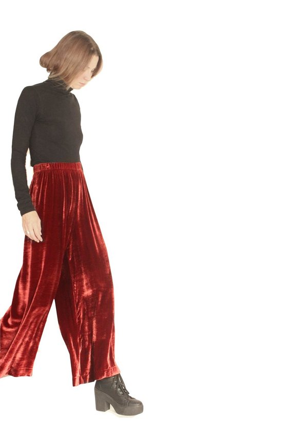Strathcona Red Silk Velvet Culotte Strathcona Red Silk Velvet Culotte