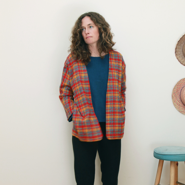 Me & Arrow Cardi Jacket - Fuzzy Red Plaid Me & Arrow Cardi Jacket - Fuzzy Red Plaid