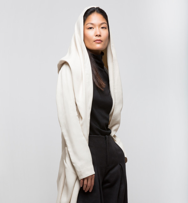 Laura Siegel Draped Coat Ivory Laura Siegel Draped Coat Ivory