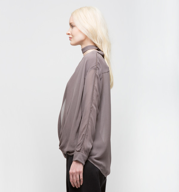 Laura Siegel Draped Top with Collar Light Lavender Laura Siegel Draped Top with Collar Light Lavender