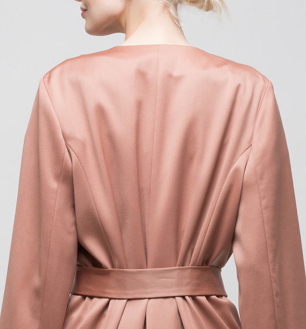 Ryan Roche Long Collarless Jacket Rose Sable Ryan Roche Long Collarless Jacket Rose Sable
