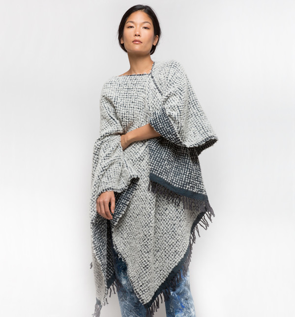 Lemlem Teddy Reversible Wrap Poncho Cloud Lemlem Teddy Reversible Wrap Poncho Cloud