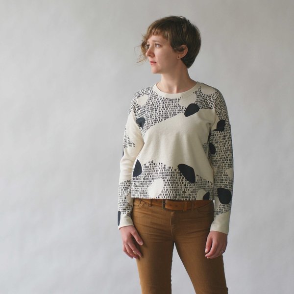 Make It Good Composition #1 Cropped Sweatshirt in Cream Make It Good Composition #1 Cropped Sweatshirt in Cream