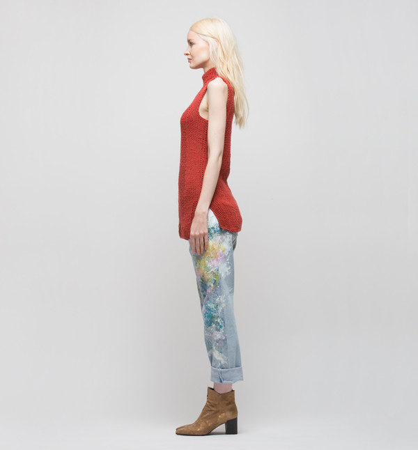 VOZ Textured Mock Neck Brick VOZ Textured Mock Neck Brick
