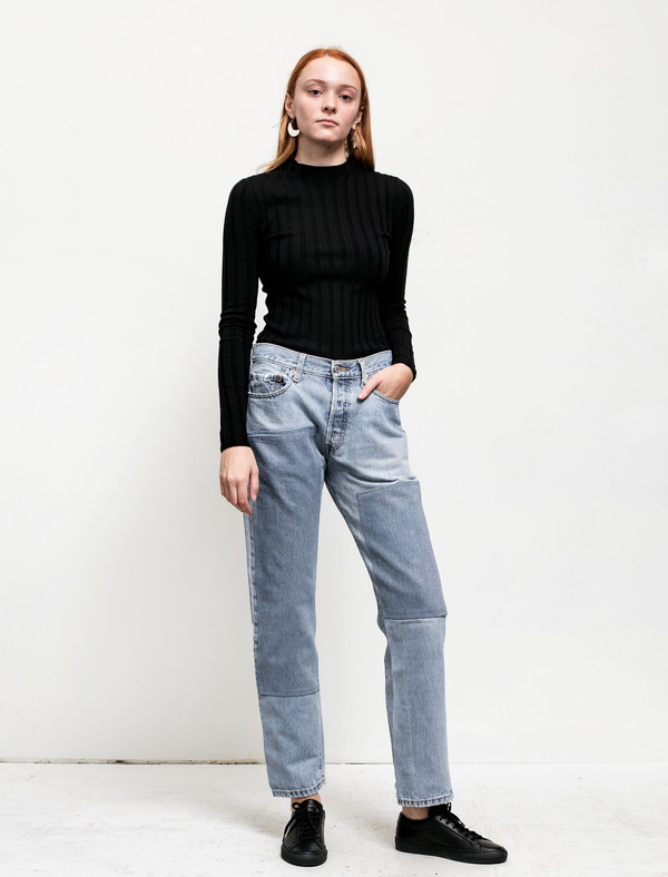 B Sides Womens Patchwork Denim 5/5 B Sides Womens Patchwork Denim 5/5