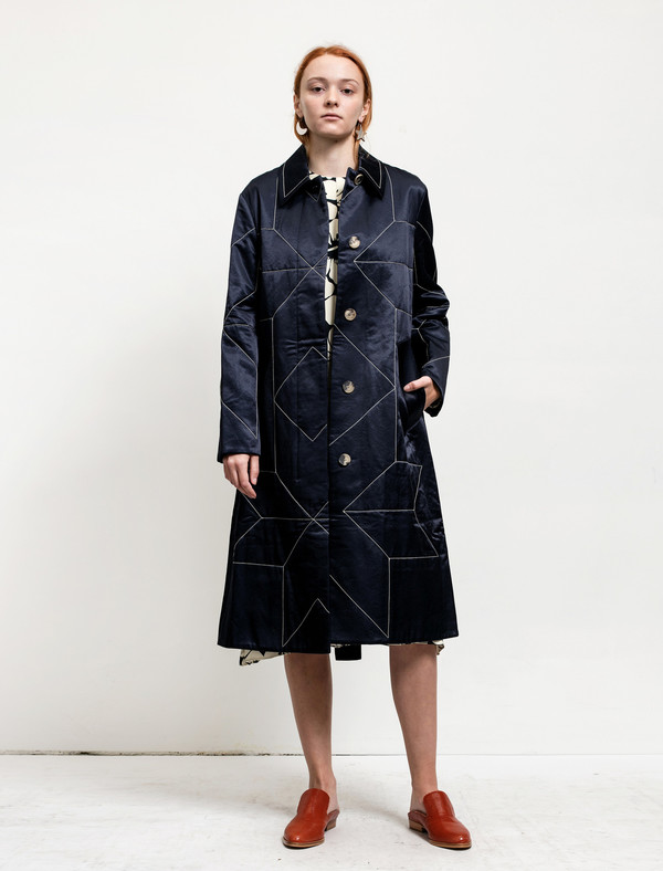 Trademark Star Quilt Coat Navy Trademark Star Quilt Coat Navy