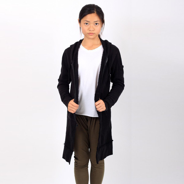 Kid's Mimobee Brooklyn Long Hoodie - Black Kid's Mimobee Brooklyn Long Hoodie - Black