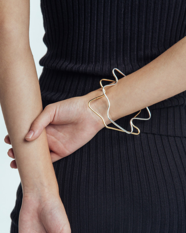 Faux/Real Stressed Out Bangle in Gold Faux/Real Stressed Out Bangle in Gold
