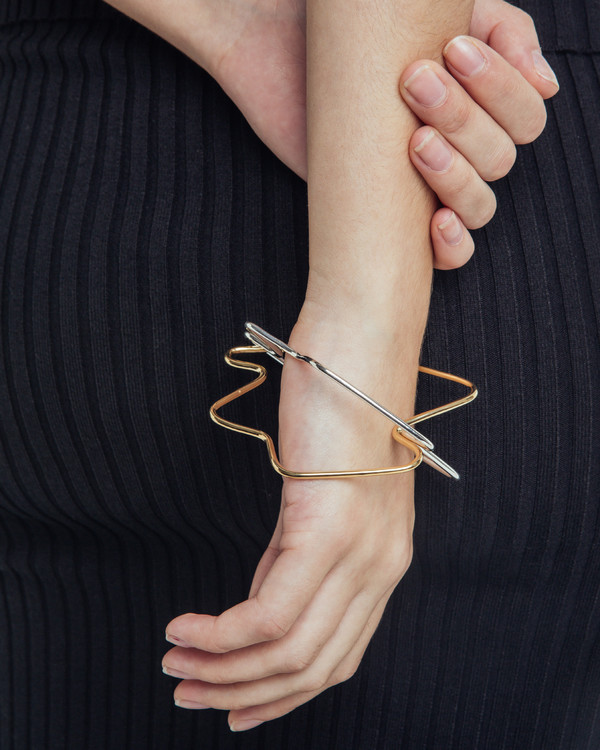 Faux/Real Stressed Out Bangle in Silver Faux/Real Stressed Out Bangle in Silver