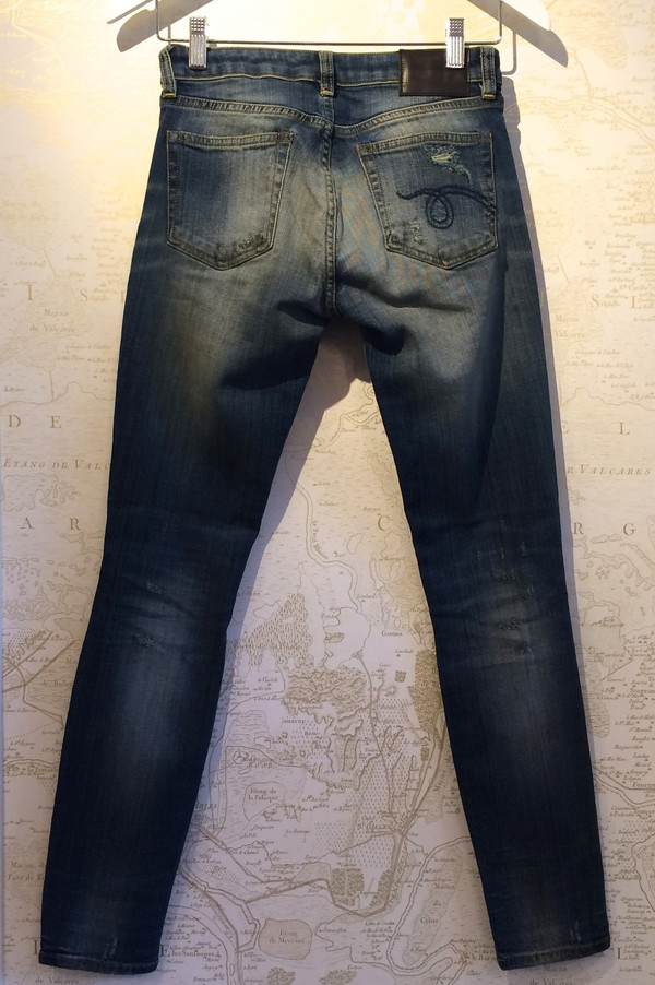 R13 Alison Crop in Enfield with Torn Knees R13 Alison Crop in Enfield with Torn Knees