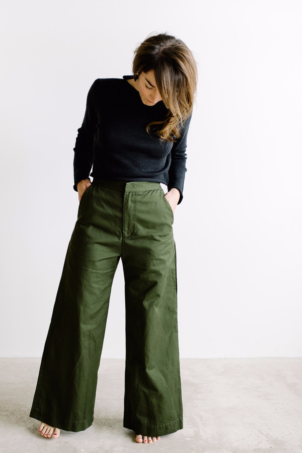 Esby Apparel Alex Wide Leg Pant // Olive Esby Apparel Alex Wide Leg Pant // Olive