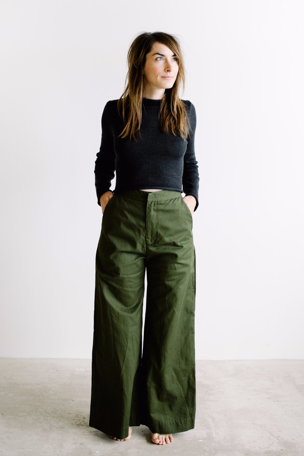 Esby Apparel Alex Wide Leg Pant // Olive Esby Apparel Alex Wide Leg Pant // Olive