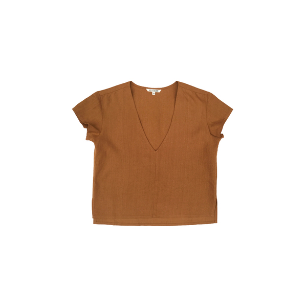 Ali Golden V-NECK TOP - RUST Ali Golden V-NECK TOP - RUST