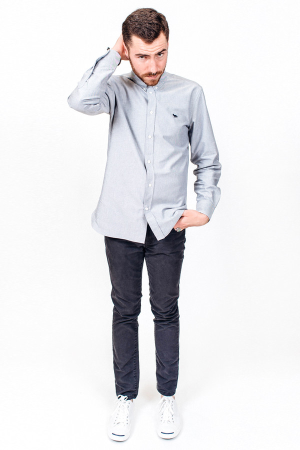Men's Maison Kitsune Oxford Embroidery Classic Shirt Men's Maison Kitsune Oxford Embroidery Classic Shirt