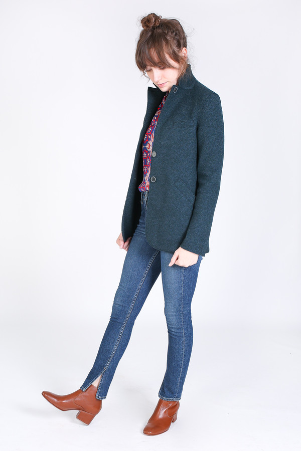 Harris Wharf London Outdoor jacket in teal Harris Wharf London Outdoor jacket in teal