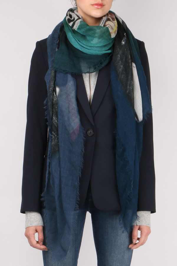 Franco Ferrari Outfit Print Denim Scarf Franco Ferrari Outfit Print Denim Scarf