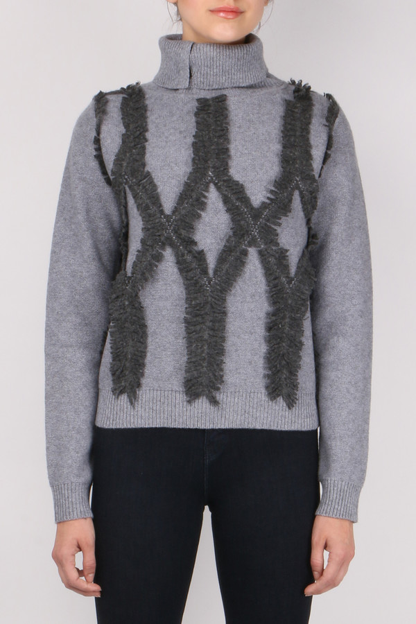 Jonathan Simkhai Shredded Argyle Turtleneck Jonathan Simkhai Shredded Argyle Turtleneck