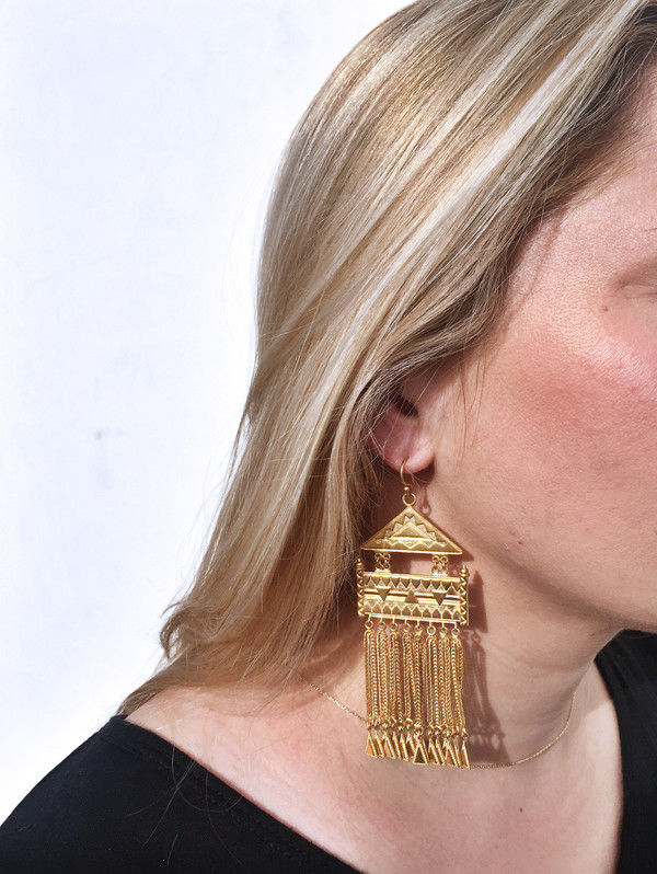 A Peace Treaty Amesha Gold Earrings A Peace Treaty Amesha Gold Earrings