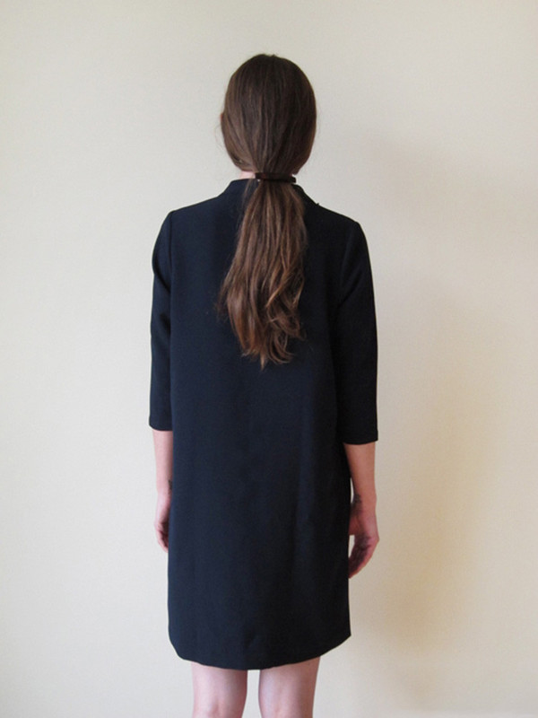 KAAREM Pure Mock Neck Dress, Blue/Black KAAREM Pure Mock Neck Dress, Blue/Black