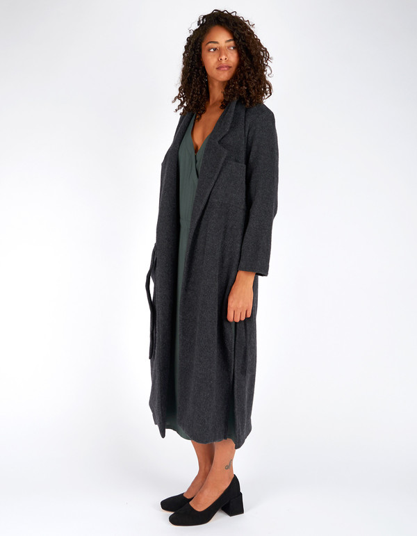 First Rite Side Tie Duster Grey First Rite Side Tie Duster Grey