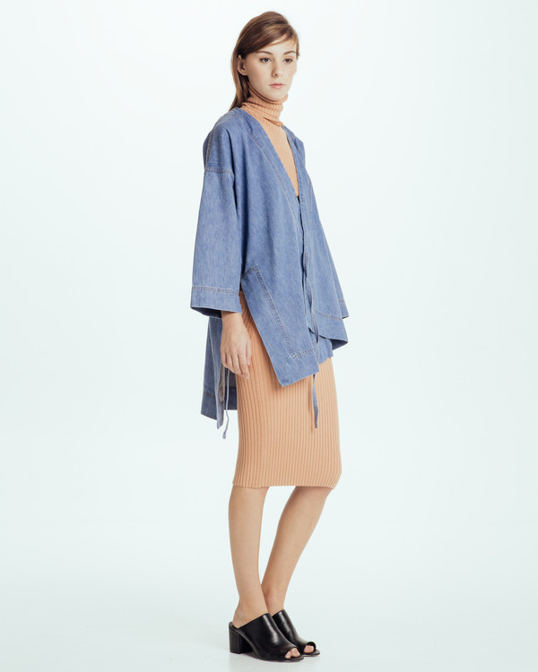 Caron Callahan Carson Kimono in Denim Caron Callahan Carson Kimono in Denim