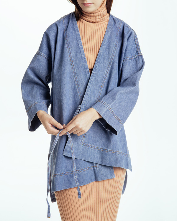 Caron Callahan Carson Kimono in Denim Caron Callahan Carson Kimono in Denim