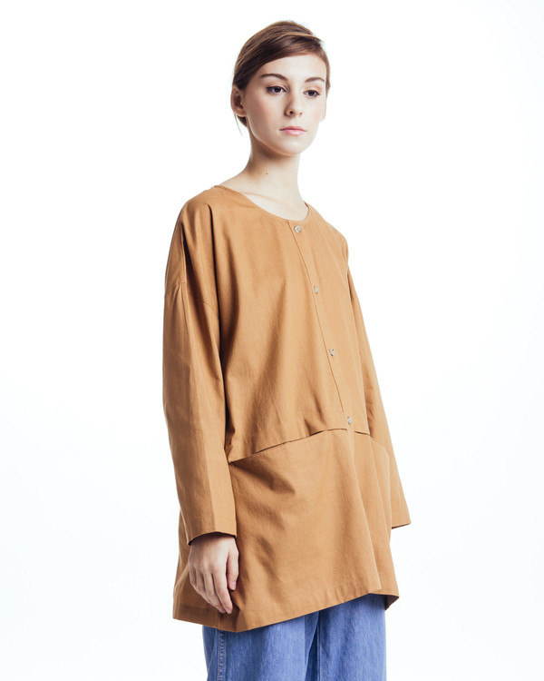 Revisited Matters Cropped Raincoat Top in Clay Revisited Matters Cropped Raincoat Top in Clay