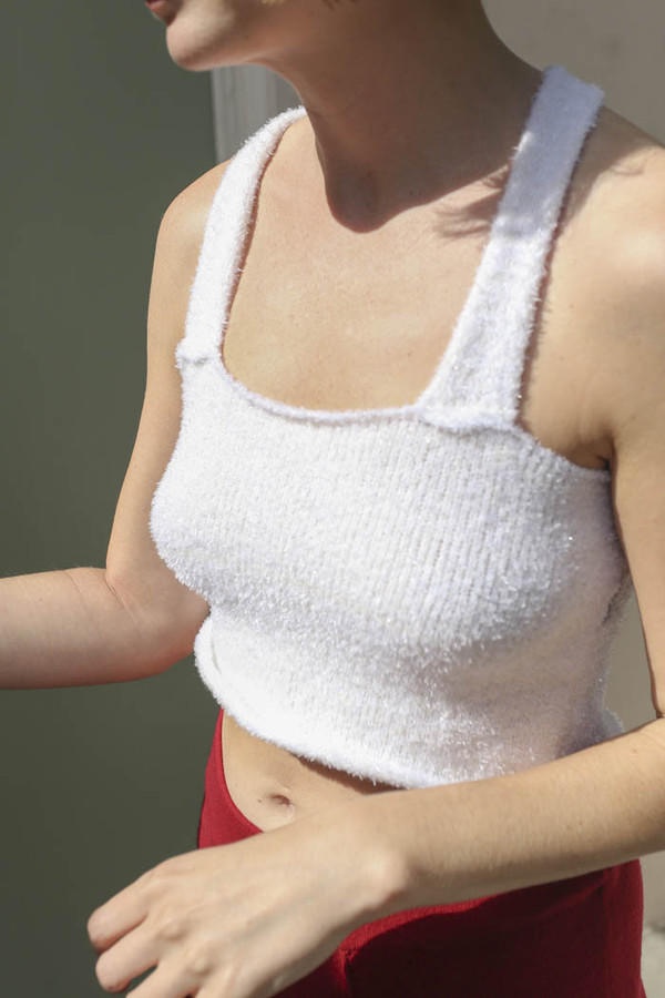 Giu Giu Cloud Camisole Top in Pure White Giu Giu Cloud Camisole Top in Pure White
