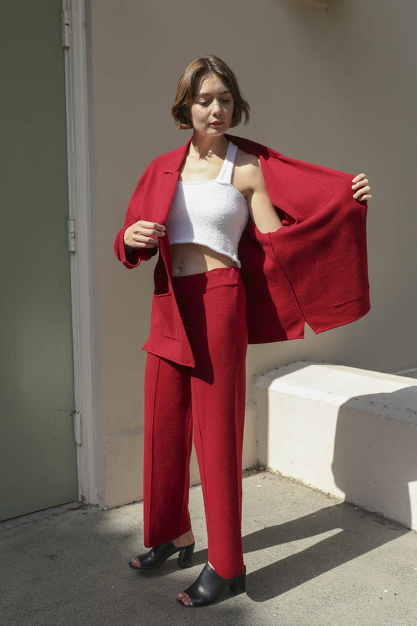 giu giu La Grenade Double Knit Blazer in Pomegranate giu giu La Grenade Double Knit Blazer in Pomegranate