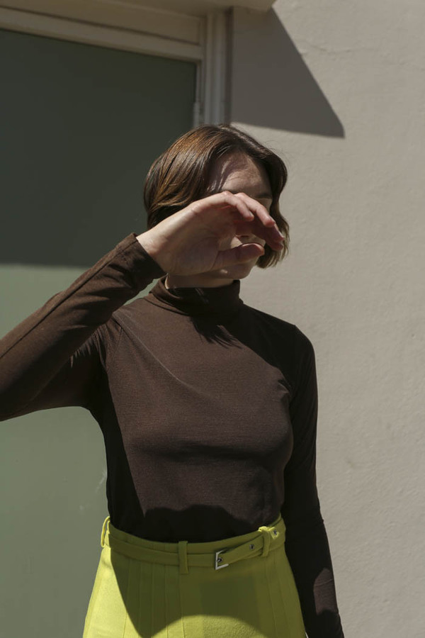 Maryam Nassir Zadeh Bianca Turtleneck in Chocolate Maryam Nassir Zadeh Bianca Turtleneck in Chocolate
