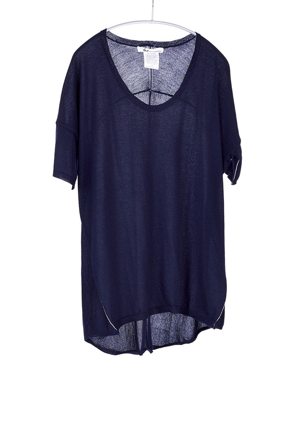 Paychi Guh Cashmere Boxy Tee Navy Paychi Guh Cashmere Boxy Tee Navy