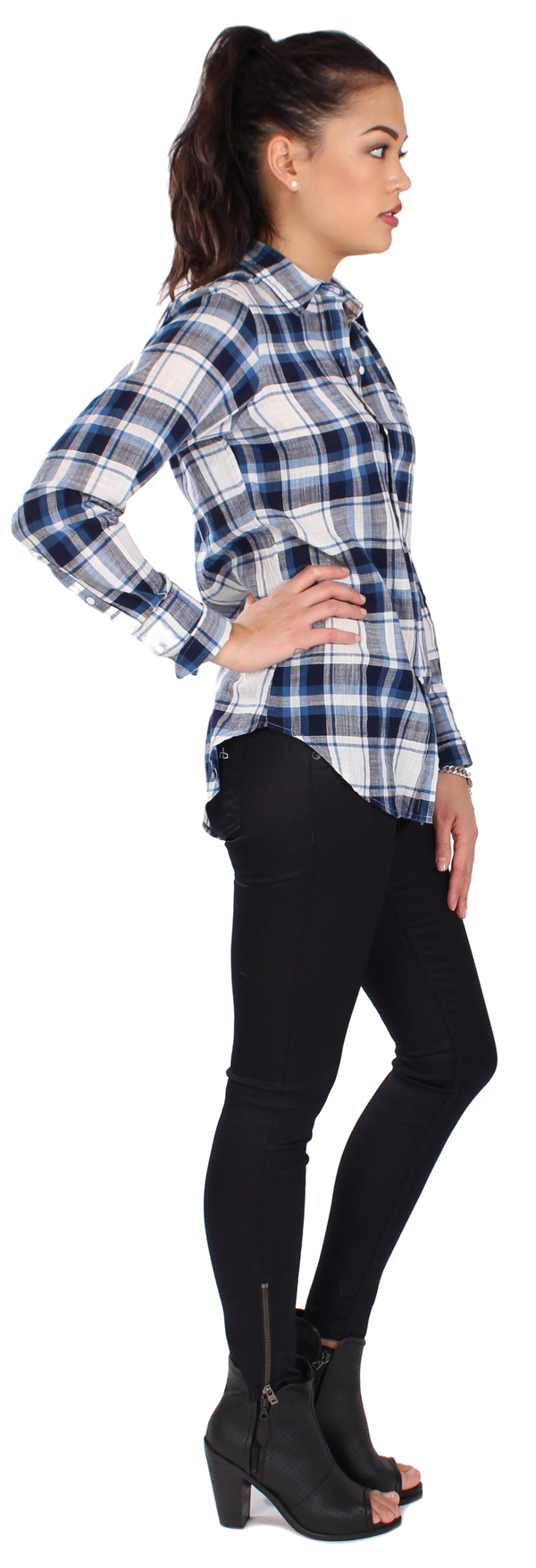 Nili Lotan Shirt Chambray Plaid Nili Lotan Shirt Chambray Plaid