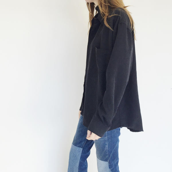 Johan Vintage Black Microsuede Top Johan Vintage Black Microsuede Top